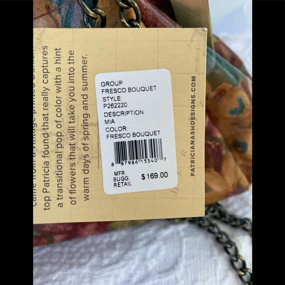 Patricia Nash*Fresco Bouquet* Mia Frame• Kiss Lock•Satchel•NWT - Picture 10 of 11